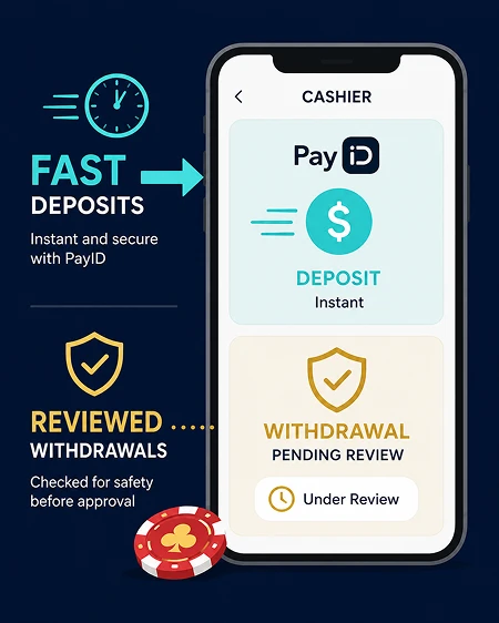 PayID pokies payout timing reality